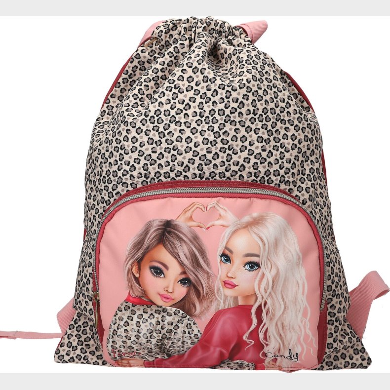 Top Model - Gymnastiktaske Til B�rn - Leoheart - Leopard B�r R�d Pink