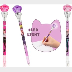 Top Model - Kuglepen Med Lys - Rebel Kitty - Overraskelse