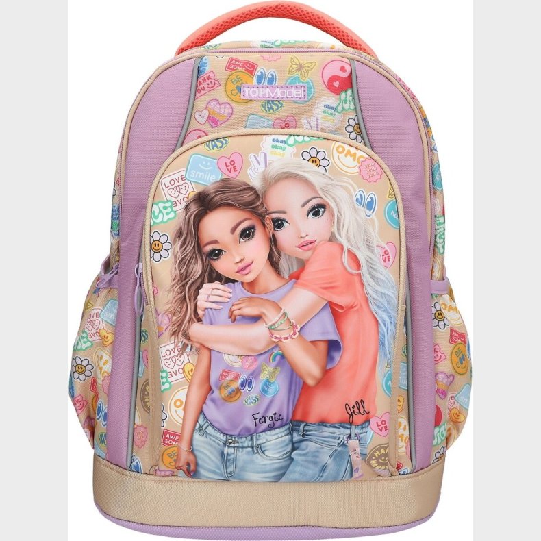 Topmodel - Skolerygsk Girl Power - Beige, Lilac, And Coral