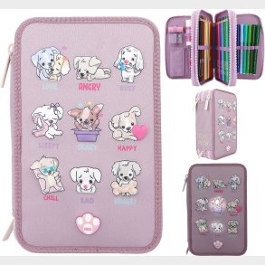 Top Model - Trippel Penalhus Med Lys Og Indhold - Dogs Mood