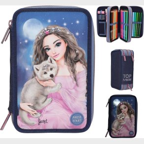 Top Model - Trippel Penalhus Med Lys Og Indhold - Wolf