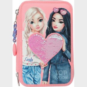 Top Model - Trippel Penalhus Med Indhold - Pailletter