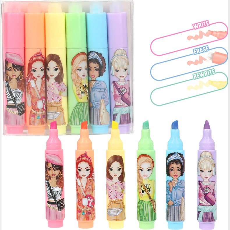 Top Model - Overstregningstuscher Mini S�t - Viskbare - 6 Stk.