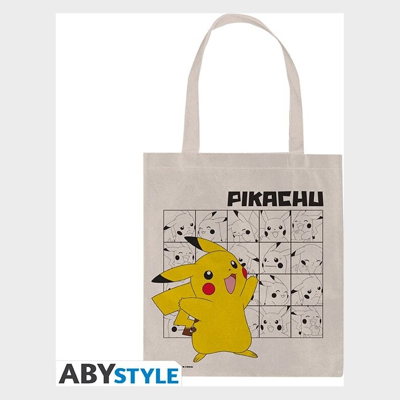 Tote Bag Pikachu - Neutral Beige - 37 X 42 Cm