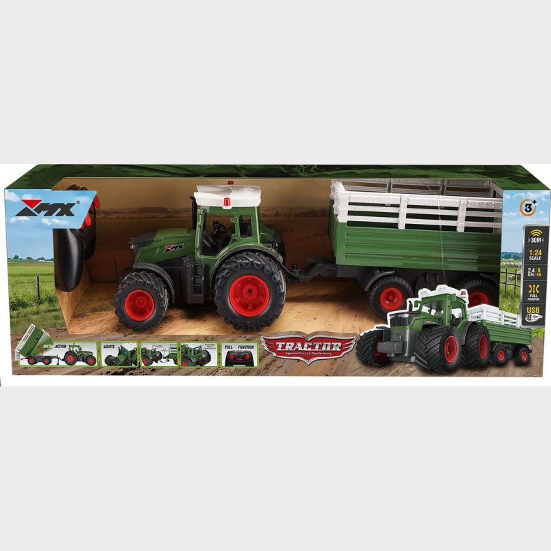 Tractor R/c W/hanger 2,4ghz, 3,7v Li-ion, Green - Z6951aw - Mx