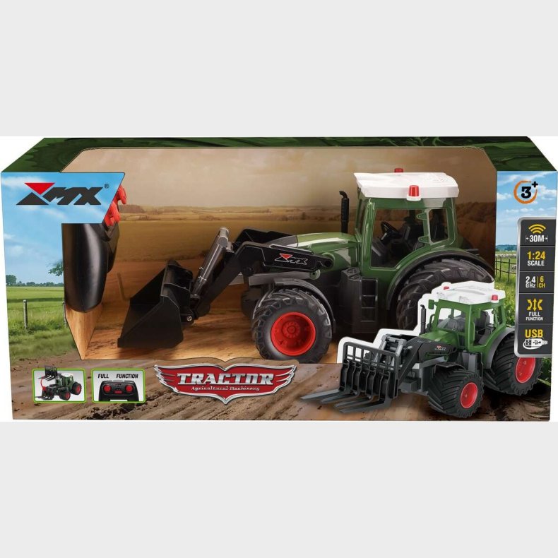 Tractor R/c W/schovel 2,4ghz, 3,7v Li-ion, Green - Z6904aw - Mx