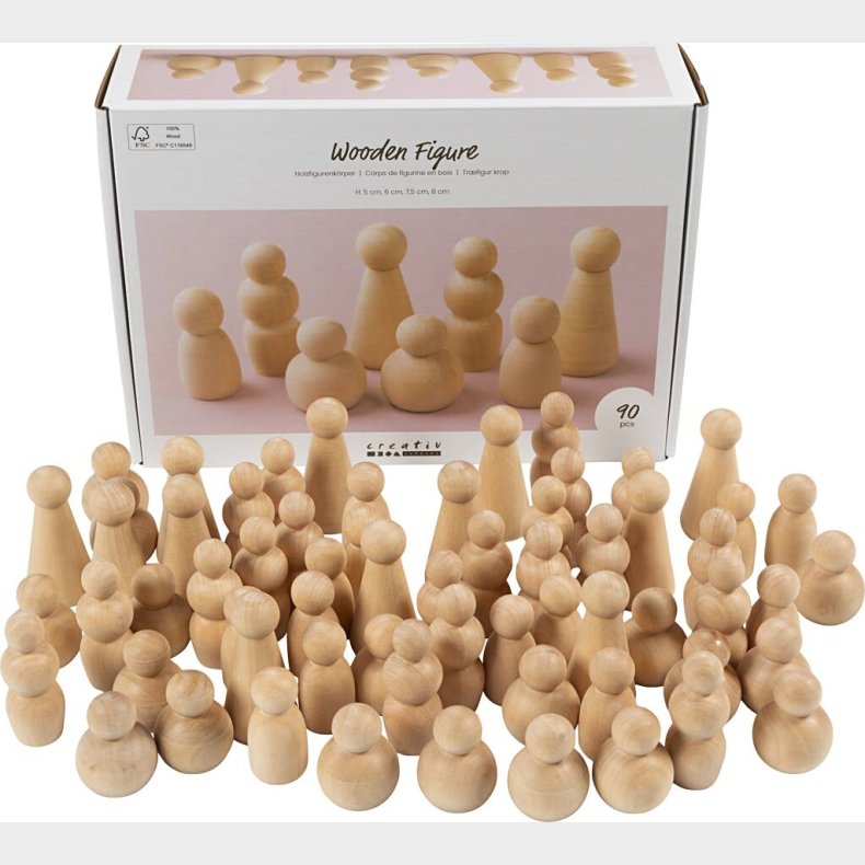 Tr�figur Krop - H 5-8 Cm - 90 Assorteret