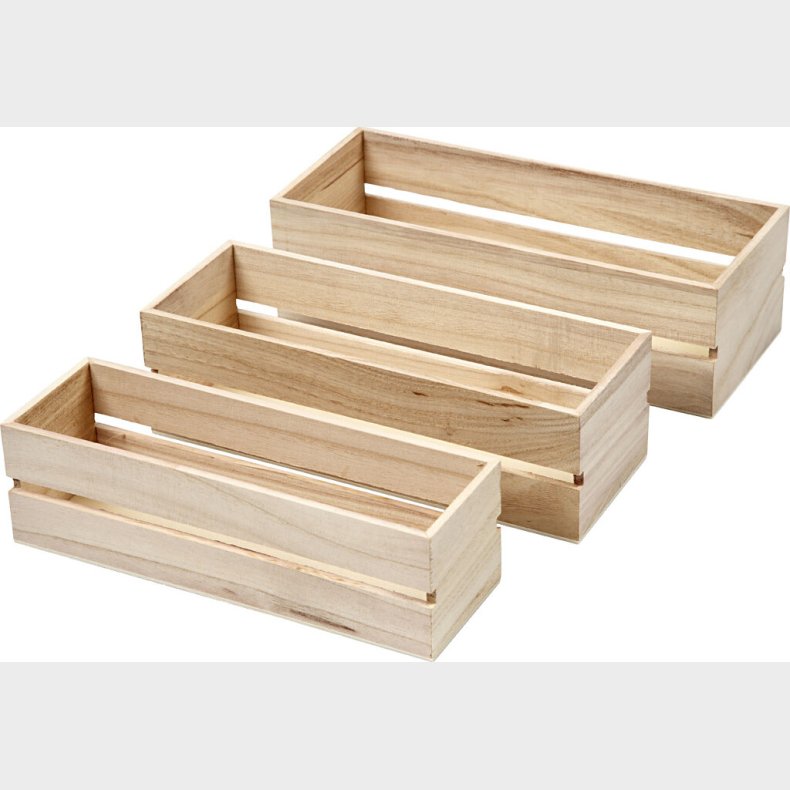 Tr�kasser - H 6,5+7+7,5 Cm - L 22+23,5+25 Cm - B 7+8,5+10 Cm - 3 Stk.