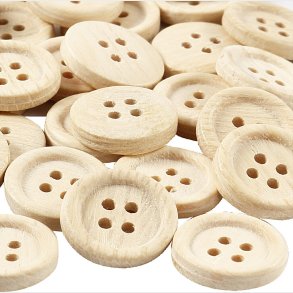 Tr�knapper - � 23 Mm - 4 Huller - 30 Stk.