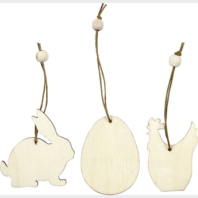 Tr�oph�ng - Hare - �g - H�ne - Str. 6 Cm - Tykkelse 3 Mm - 9 Stk.