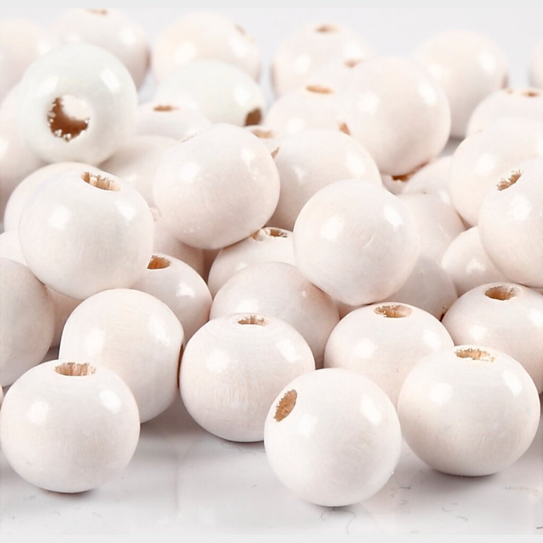 Trperler -  10 Mm - Hulstr. 3 Mm - Hvid - 20 G