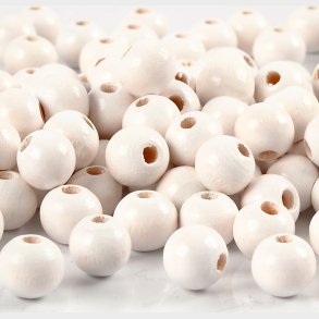 Trperler -  8 Mm - Hulstr. 2 Mm - Hvid - 15 G - 80 Stk.