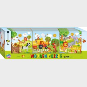 Trpuslespil 15 X 15 Cm - 9 Brikker Assorterede