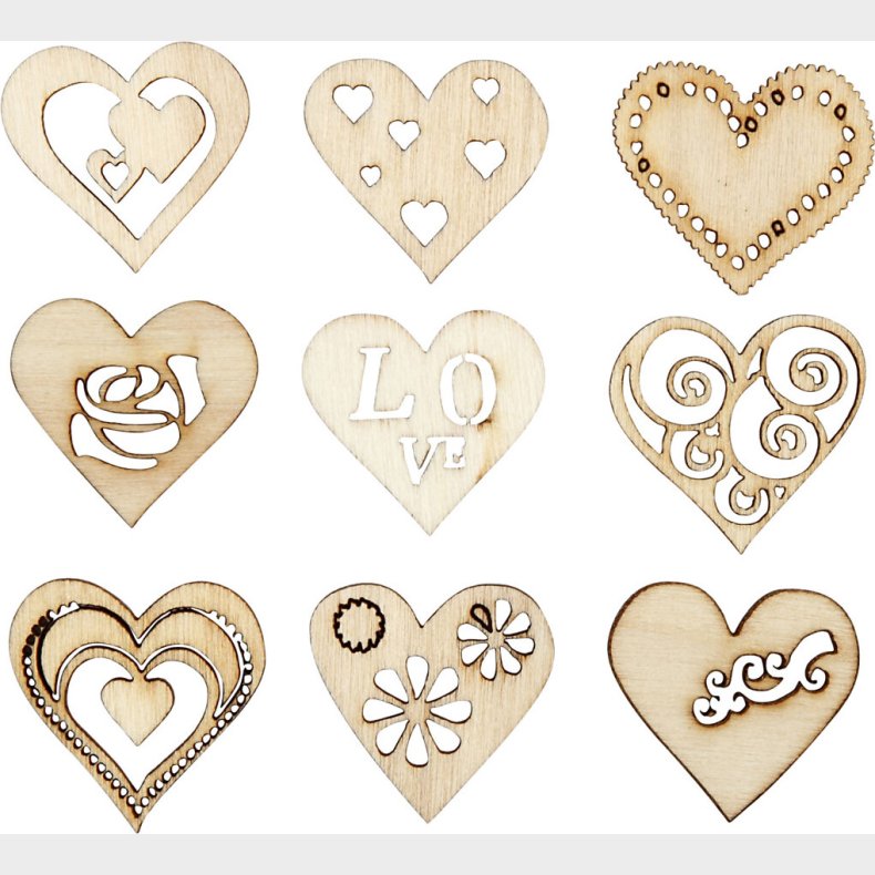 Tr�pynt - Love - Str. 28 Mm - 45 Stk.