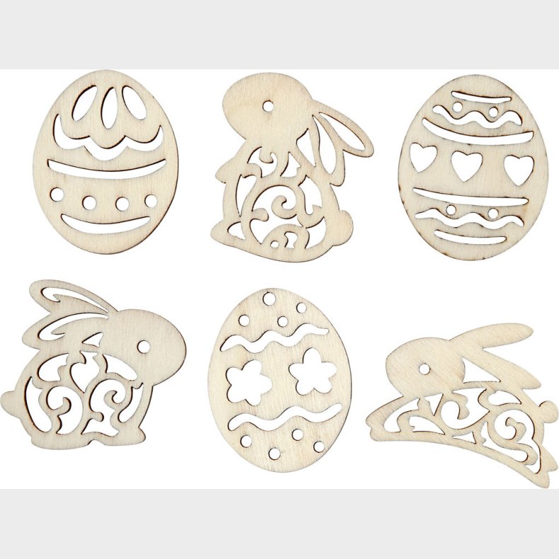 Tr�pynt - P�ske�g Og Harer - H 40 Mm - Tykkelse 3 Mm - 24 Stk.