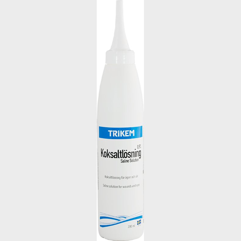 Trikem - Saline Solution 200ml - Fysiologisk Saltvandsoplsning Til Rensning Og Skylning Af Sr, jne Og Hudskader