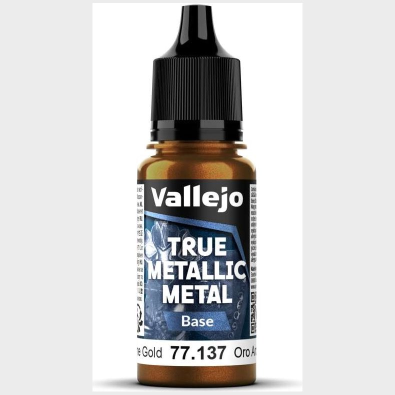 Vallejo 77.137- True Metallic Metal Base - Arcane Gold 18 Ml