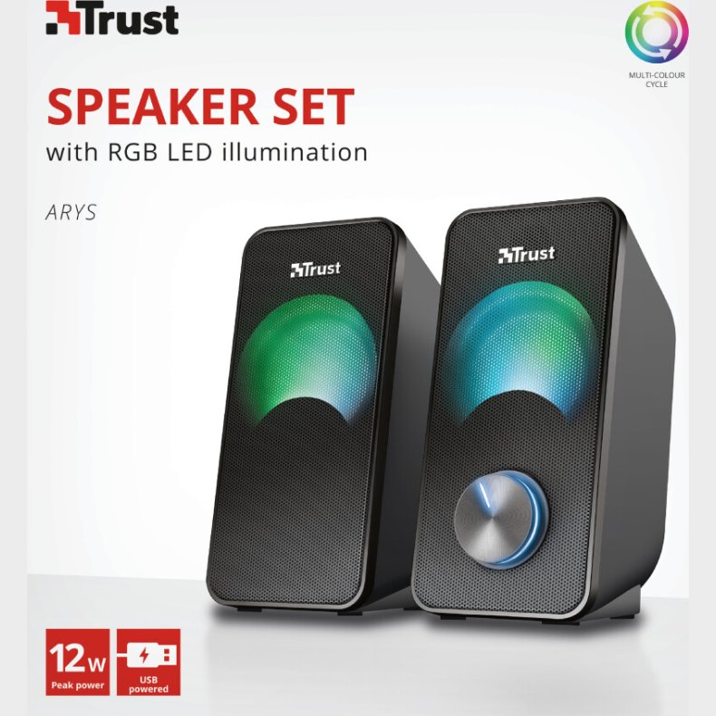 Trust - Hjttaler St - Arys Rgb 2.0 - Sort