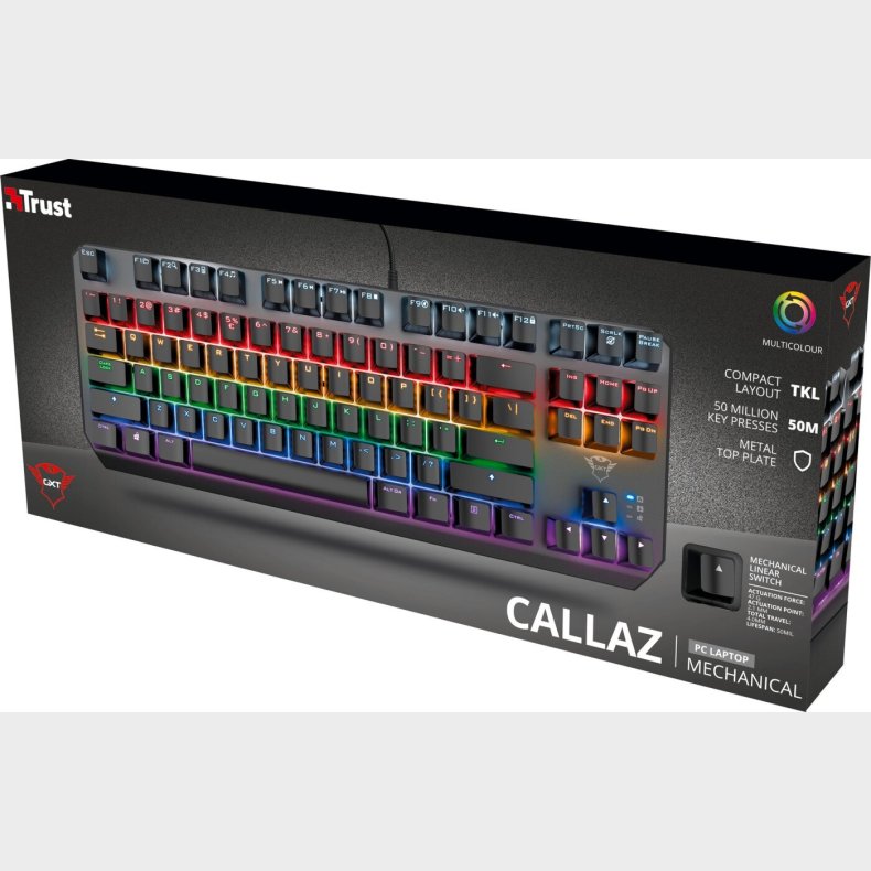 Trust - Gxt 834 Callaz Gaming Tastatur - Nordisk - Sort