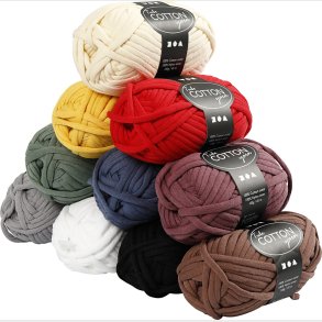 Tubegarn - L 45 M - Assorterede Farver - 10x100g