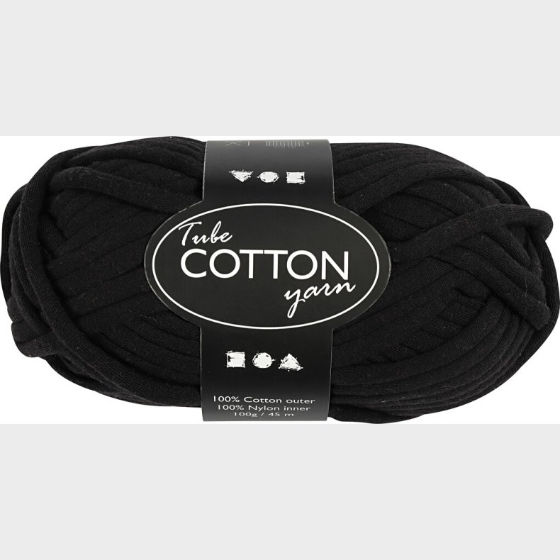 Tubegarn - L 45 M - Sort - 100 G