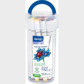 Twin Marker Fine Tip Tusser - 12 Stk. - Spree