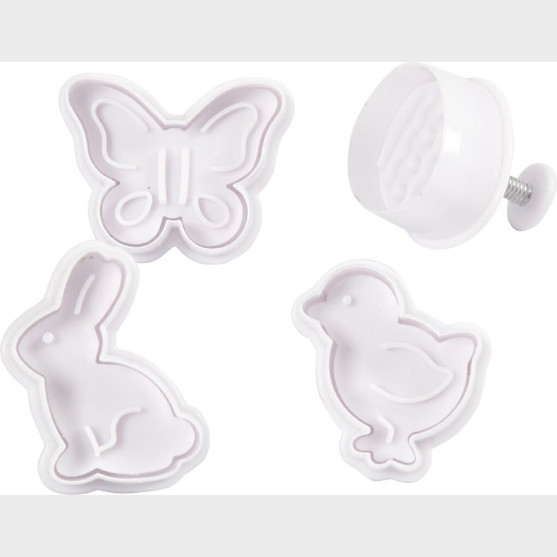 Udstiksforme - Pske - Pskeg, Hare, Kylling Og Sommerfugl