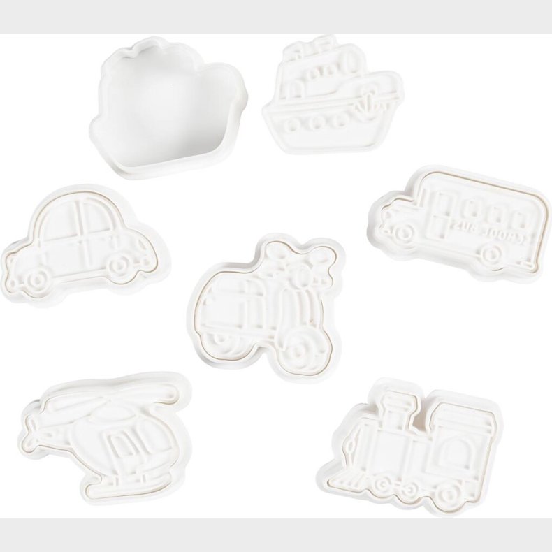 Udstikkere Med Pr�g - Transport - Str. 3,5-5,5 Cm - Hvid - 6 Stk.