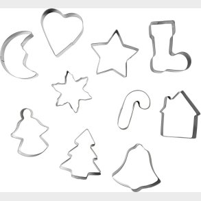 Udstiksforme - Julemotiver - Str. 3-5,7 Cm - 10 Stk.