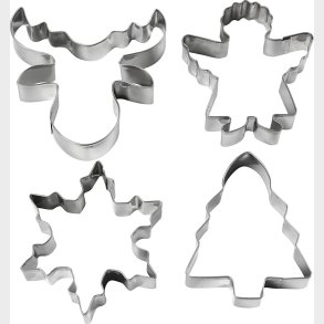 Jule Udstikkere - Juletr�, Engel, Rensdyr Og Snekrystal - H 8 Cm