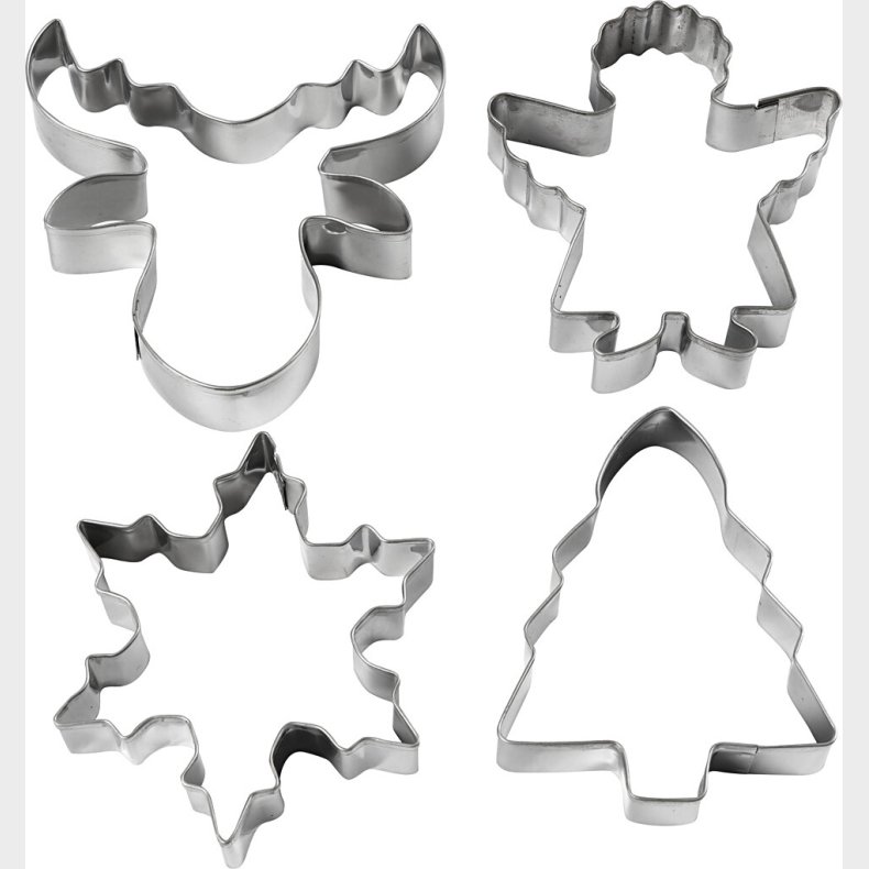 Jule Udstikkere - Juletr�, Engel, Rensdyr Og Snekrystal - H 8 Cm