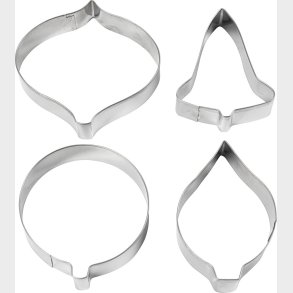 Jule Udstikkere - Klokke, Kugle, Drbe Og Prisme - H 8 Cm