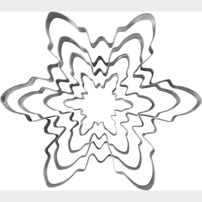 Udstiksforme - Snefnug - H 2,5 Cm - Str. 6-16,5 Cm - 1 Stk.