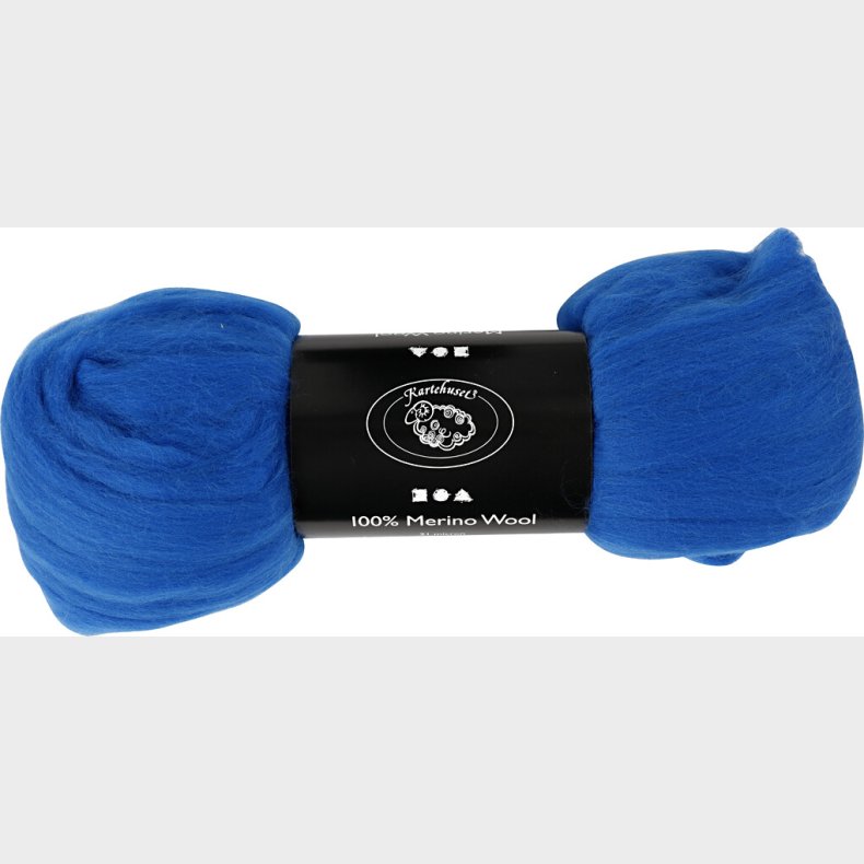 Merino Uld Garn - Tykkelse 21 My - Kobolt Bl - 100 G