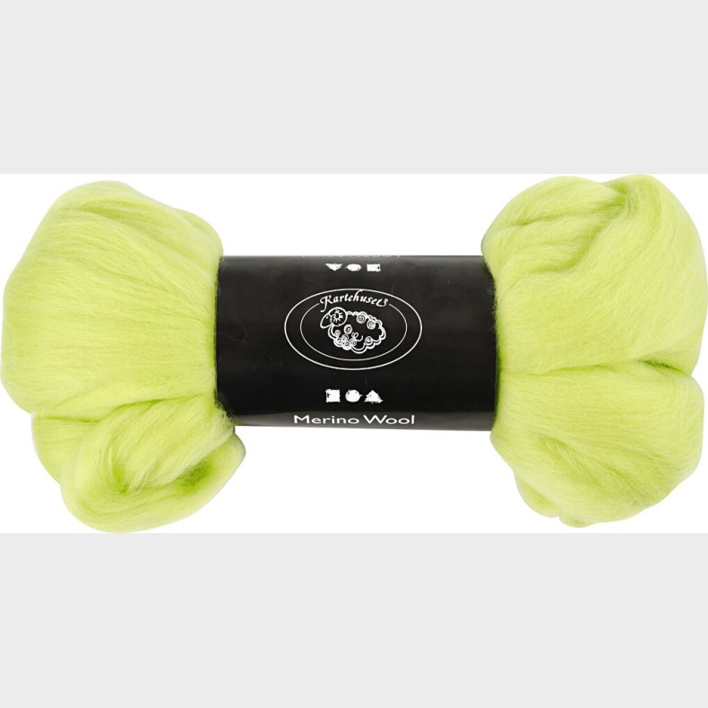 Merino Uld Garn - Tykkelse 21 My - Limegrn - 100 G