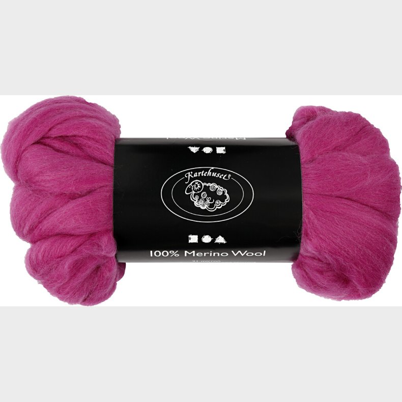 Merino Uld Garn - Tykkelse 21 My - Rdviolet - 100 G