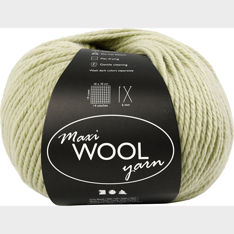 Uldgarn - Maxi Wool - L 125 M - Lys Gr�n - 100 G