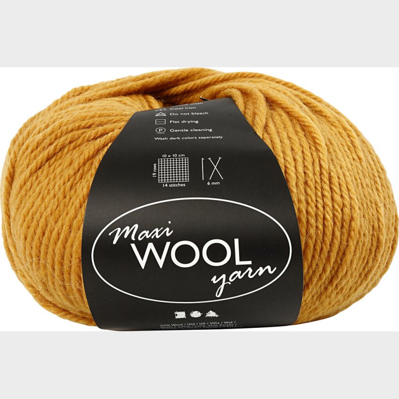 Uldgarn - Maxi Wool - L 125 M - M�rk Gul - 100 G