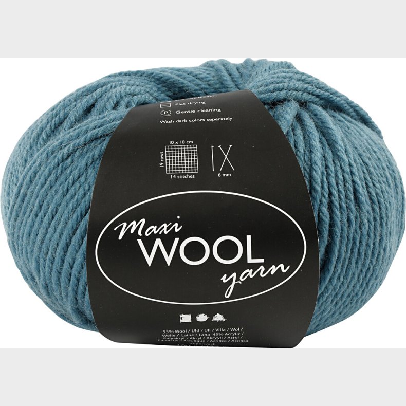 Uldgarn - Maxi Wool - L 125 M - Petrol - 100 G
