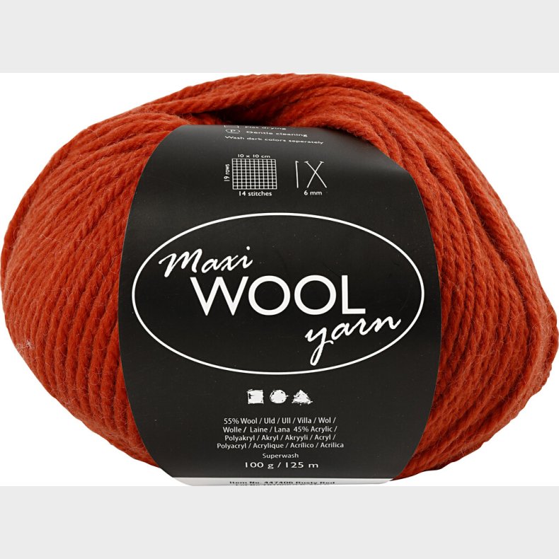 Uldgarn - Maxi Wool - L 125 M - Rustr�d - 100 G