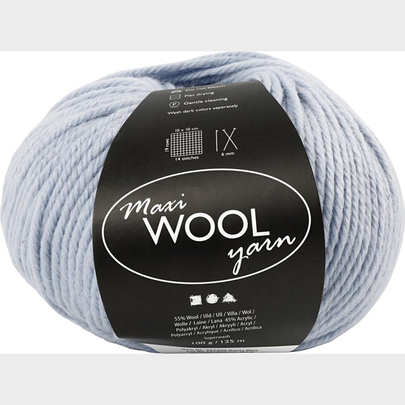 Uldgarn - Maxi Wool - L 125 M - Sart Bl� - 100 G