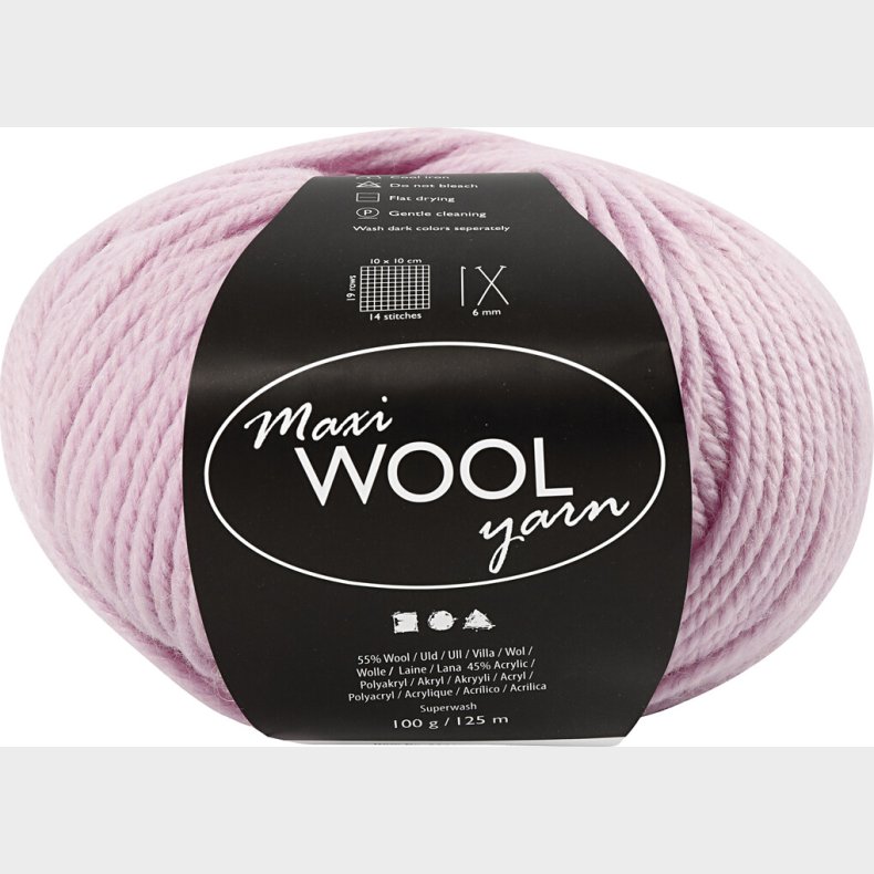 Uldgarn - Maxi Wool - L 125 M - Sart Rosa - 100 G