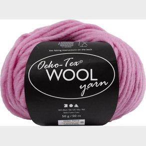 Uldgarn - Oeko Tex - L 50 M - Lys Pink - 50 G