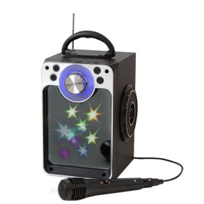 Karaokemaskine m. bluetooth + lys - Sort