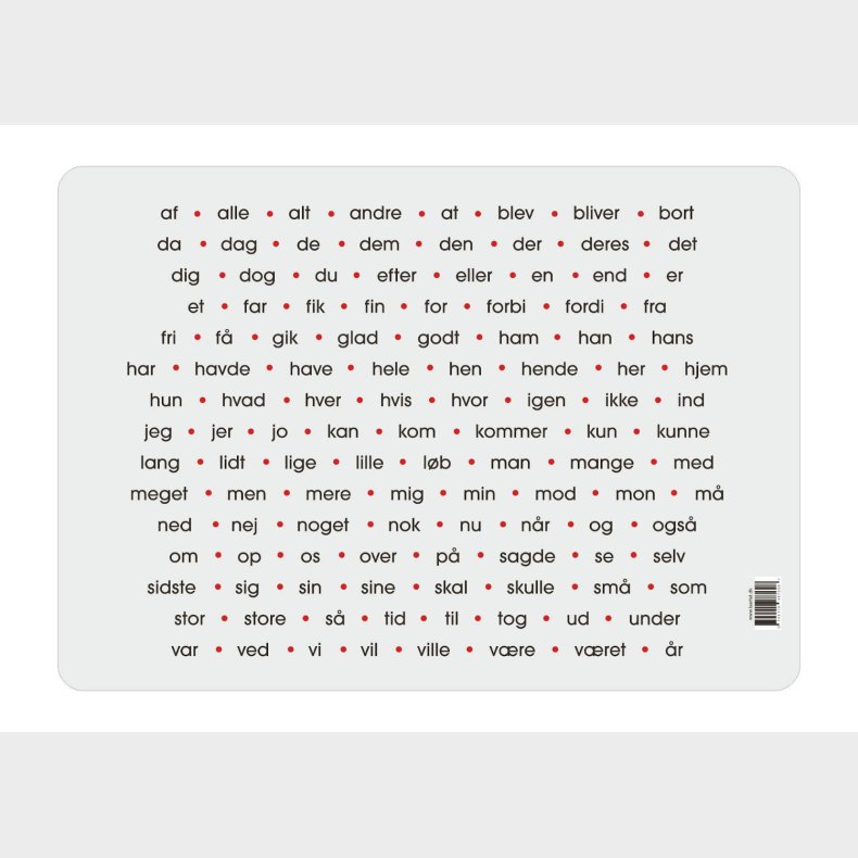 L�rlet | L�ringsunderlag - 120 Hyppiste danske ord