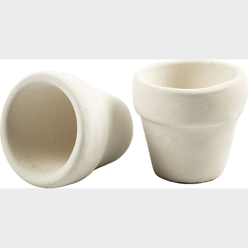 Urtepotte - H 4,6 Cm -  5,2 Cm - Hvid - 48 Stk.