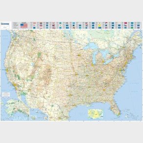 Michelin Kort - Usa Kort Plakat - Skala 1:3.45 Mill - 100x144 Cm