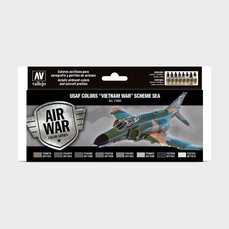 Vallejo - Usaf Colors Vietnam War Set - Air War - 8 Farver - 71204