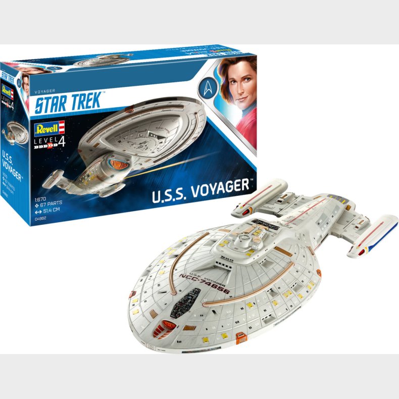 Revell - U.s.s. Voyager Modelrumskib - 1:670 - Level 4 - 04992
