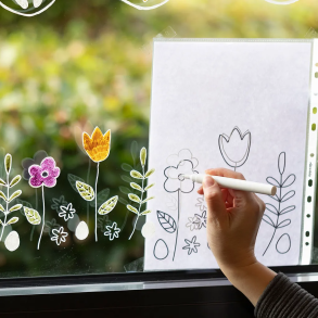 Pynt vinduerne med psketegninger